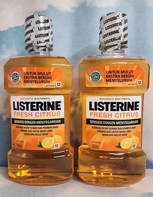 (2) Listerine Ultraclean~FRESH CITRUS Mouthwash 500mL ~ Each. 