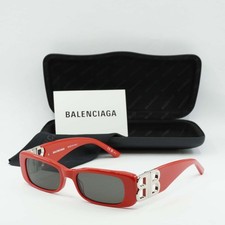 New BALENCIAGA BB0096S 015 Solid Red/Grey 51-18-130 Sunglasses