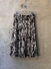 Max Mara Zebra Print Midi Skirt