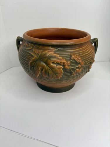 Roseville Bushberry Jardiniere Pottery Terra Cotta Autumn Leaf & Berry 657-5