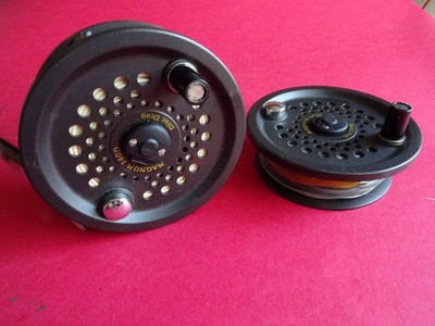 V. GOOD VINTAGE 4'' BFR ( LATER LEEDA) MAGNUM 140D SALMON FLY REEL + SPARE SPOOL