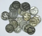 LOT OF 27 MIXED DATE MERCURY DIMES! BEAUTIFUL CONSTITUTIONAL SILVER! NR #K2990