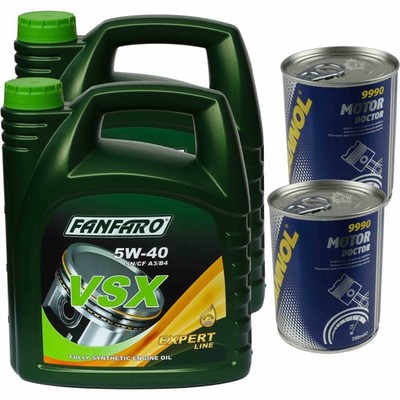 8L Motoröl FANFARO VSX 5W-40 2x MANNOL Motor Doctor ADDITIV