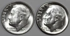 (2) Roosevelt Dimes - 1952D(BU) 1957P(BU) - #2024E FREE SHIPPING