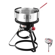VEVOR 10 Qt Fish and Wing Fryer Aluminum Outdoor Propane Fryer Kit with Basket