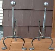 Rare C.F.A. Voysey Arts & Crafts Wrought Iron Firedogs Andirons Thomas Elsley