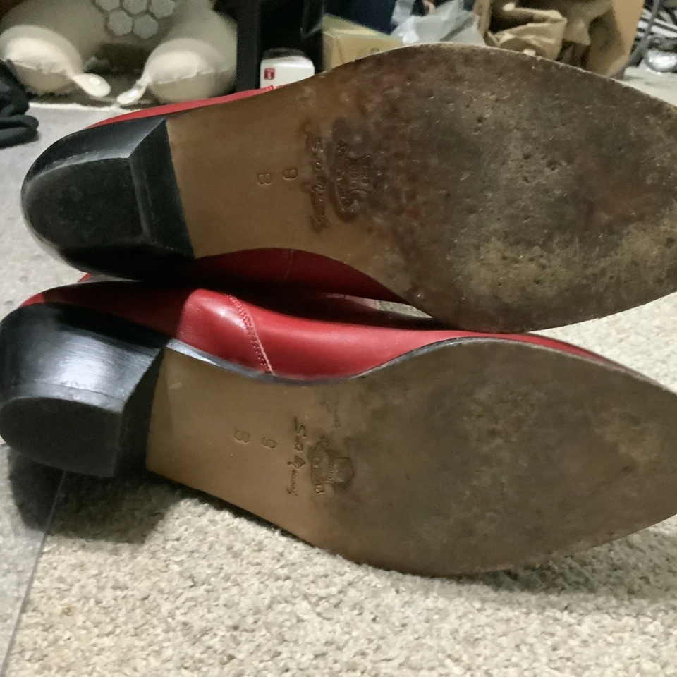 Vintage Sesto Meucci Classic Red Soft Leather Boots Sz 9 Pull On - Image 3 of 4