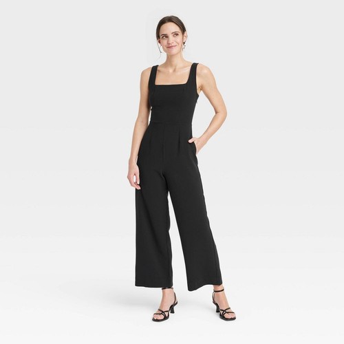 A New Day Women's Maxi Jumpsuit Straight Sleeveless Stretchy Jumpsuit