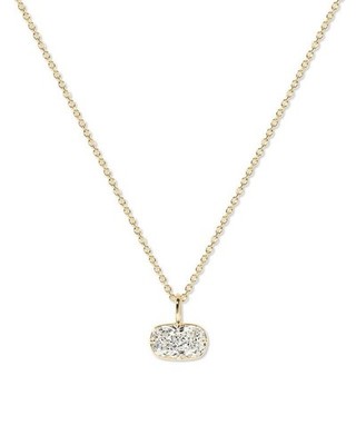 IGI-zertifiziert 2,20 ct längliches Kissen F/VS1 im Labor gezüchteter Diamant Anhänger 14 K Gold