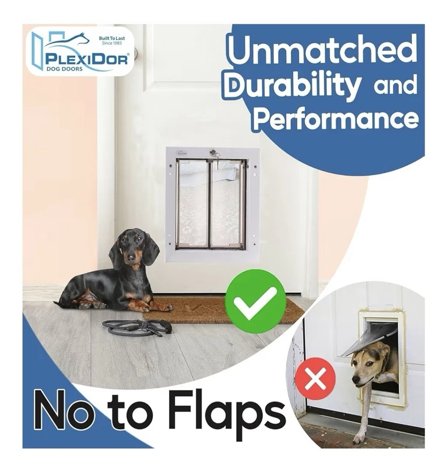 NEW PlexiDor Performance Pet Doors Dogs Cats - White Medium Door Mount with Lock - Image 3 of 4