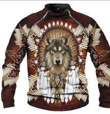 Native American Wolf 3D Hoodie All Over Print Father Day Gift Us Size
