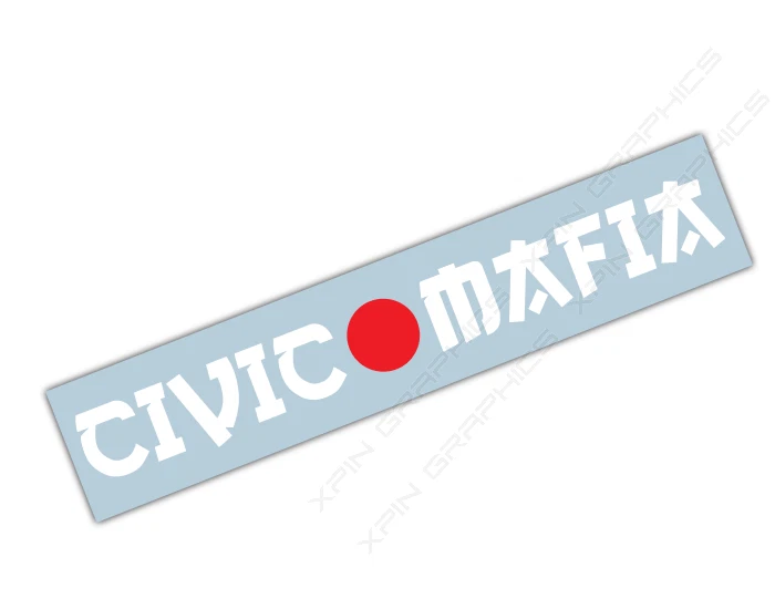 Calcomanía adhesiva para parabrisas Civic Mafia JDM rojo/blanco para auto Honda Foto 2 de 4