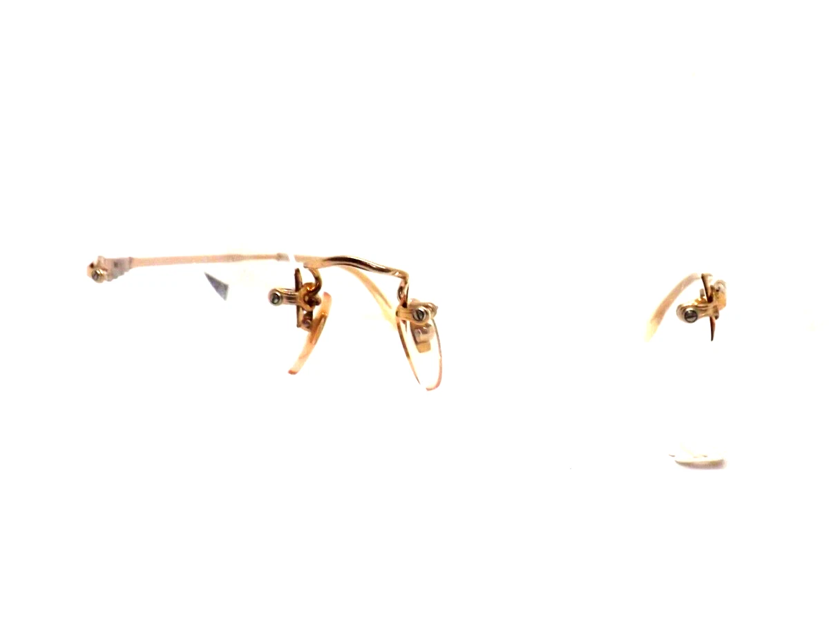 90s Vintage Men Women 14kt Gold Laminated Italy Eyeglasses FRAME