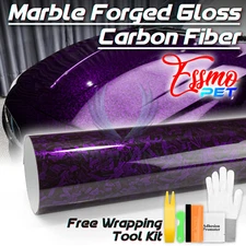 ESSMO PET Marble Forged Gloss Carbon Fiber Royal Purple Vehicle Vinyl Wrap Decal