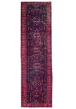 3x14' Navy Blue Semi-Antique Traditional Hamaadan Runner 71768