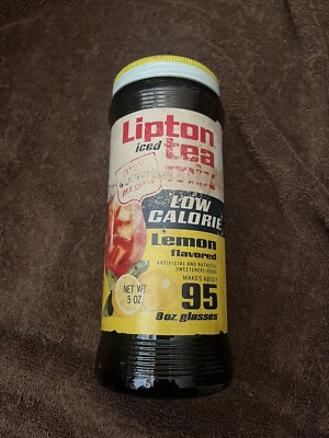 Vintage Lipton Iced Tea Mix 5oz Glass Container With Staining (read Description)