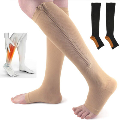 Kompressionsstrümpfe Stützstrümpfe Mit Reißverschluss Thrombose Socks Kniesocken