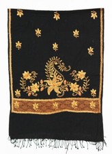 Kashmir Embroidered Floral 100 Pure Wool 28"X80" Traditional Ari Embroidery