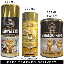 Metallic Spray Paint All Purpose Aerosol Wood Metal Plastic | Gold Copper Silver