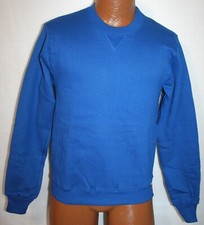 Vintage 80s RUSSELL ATHLETIC Blue Blank Crewneck SWEATSHIRT Adult X-Small New
