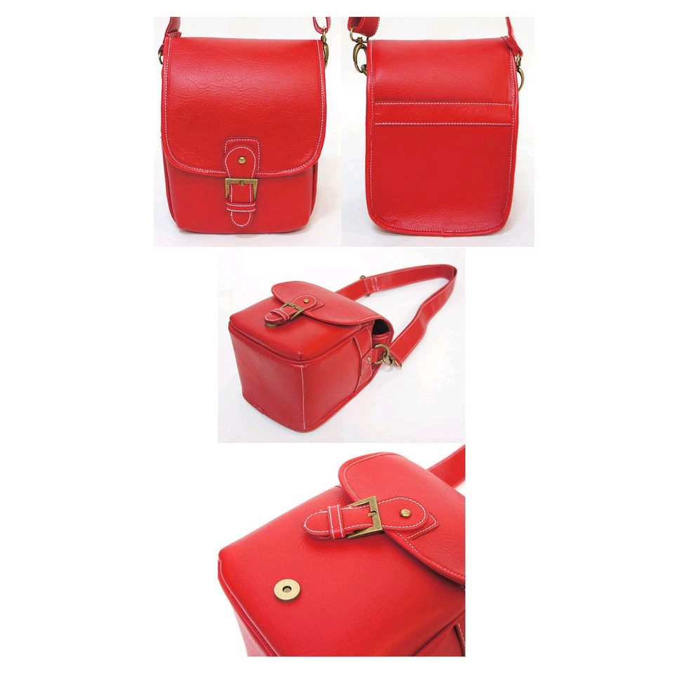 Mens Womens Casual Faux Leather Shoulder Bag for Lens DSLR Camera Color Black - Image 4 of 4