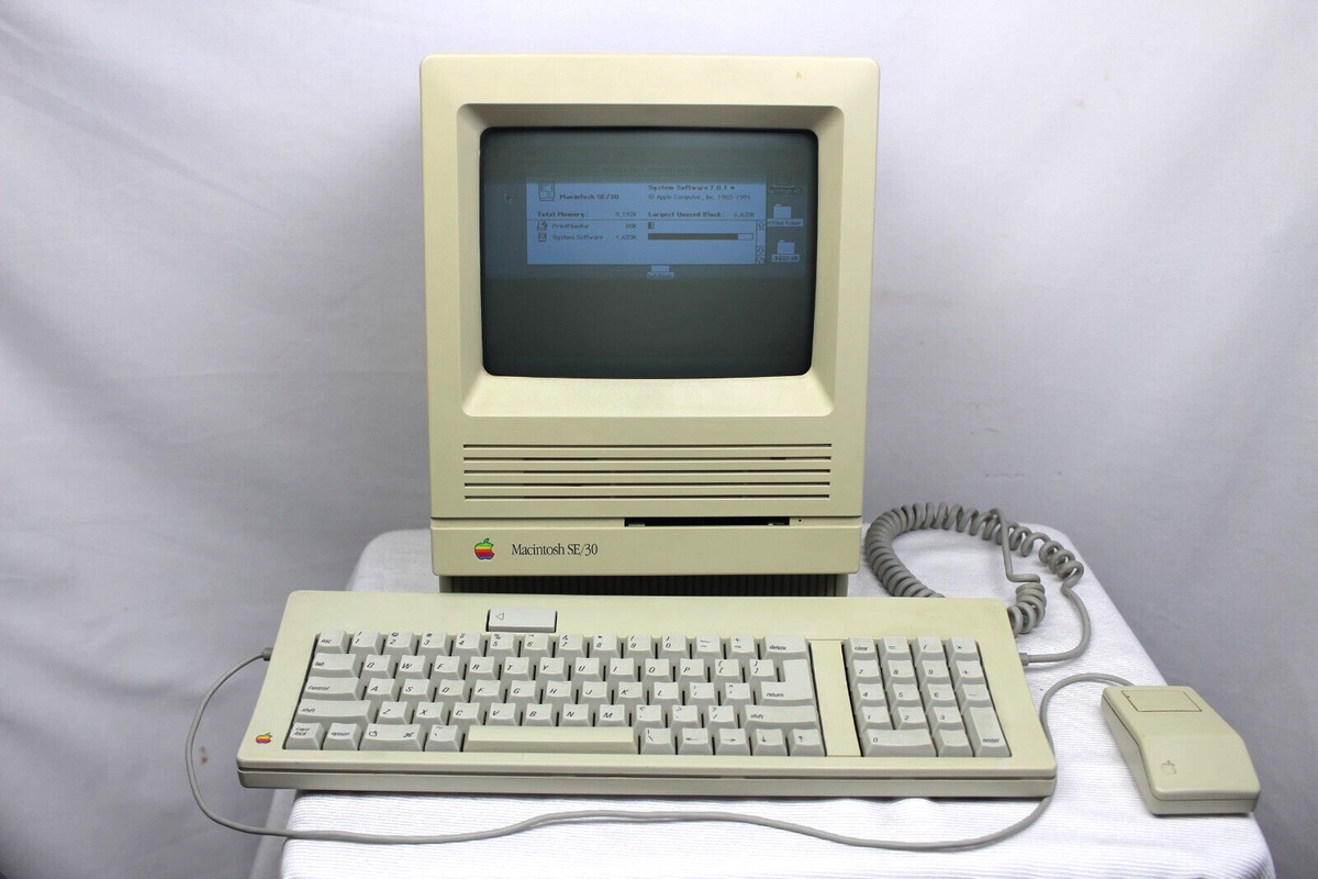 MACINTOSH SE/30 VINTAGE MAC APPLE COMPUTER M5119 Tested/Working
