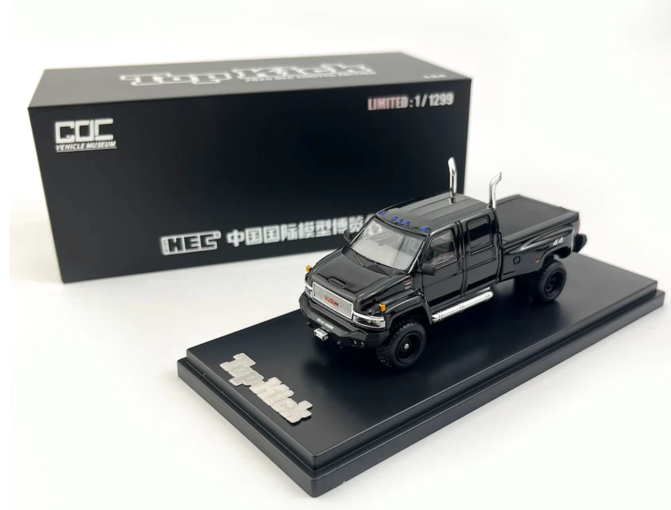 GOC 1:64 Black GMC Top kick 4500 Muscle Pickup Truck Ironhide Model Diecast - Image 2 of 4