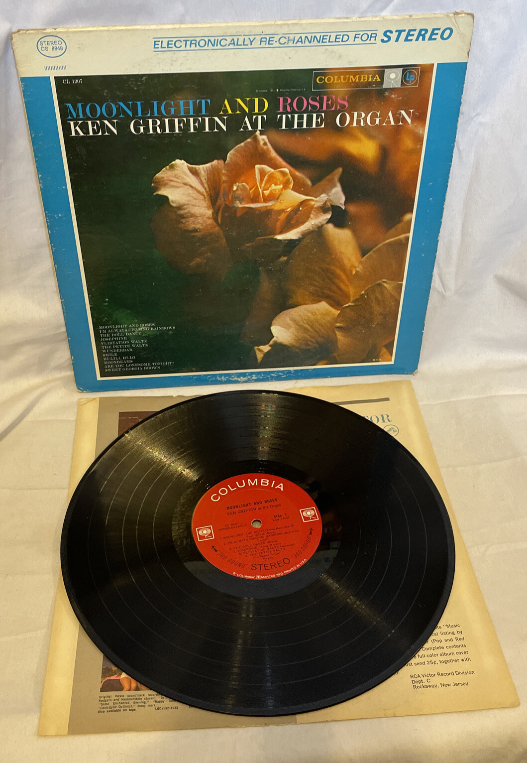 Ken Griffin Moonlight And Roses (Vinyl, 1963) Columbia CS 8848 Good LP Record thumbnail 2