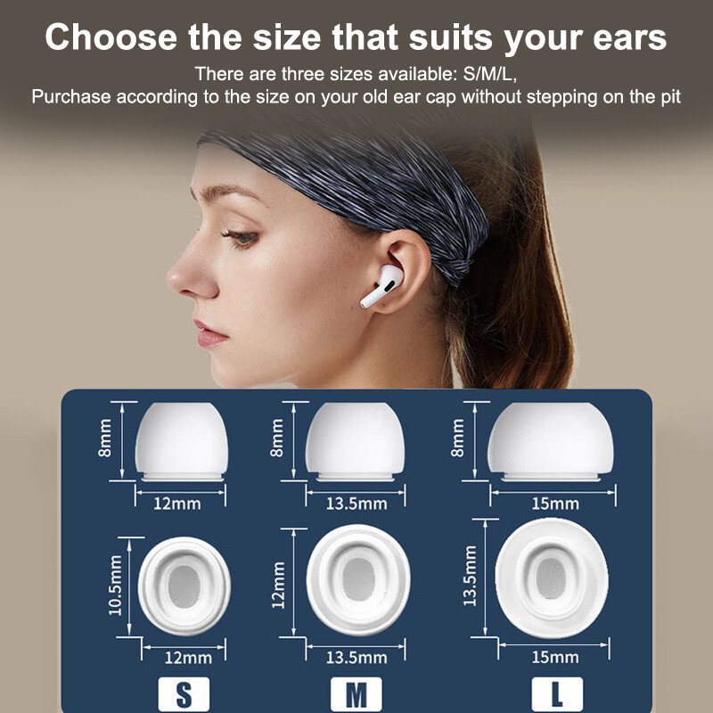 Soft Silicone Ear Tips Protective Earbuds Cover Noise Reduction Hole