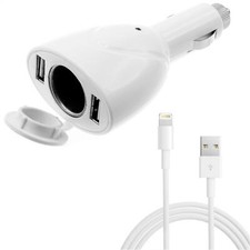 FOR IPHONES IPODS IPADS 2-PORT USB CHARGER 6FT LONG CABLE POWER CORD DC SOCKET
