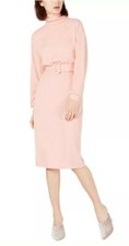 Leyden Womens Belted Sweater Dress Dusty Coral Size Small $89.00 (thin material)