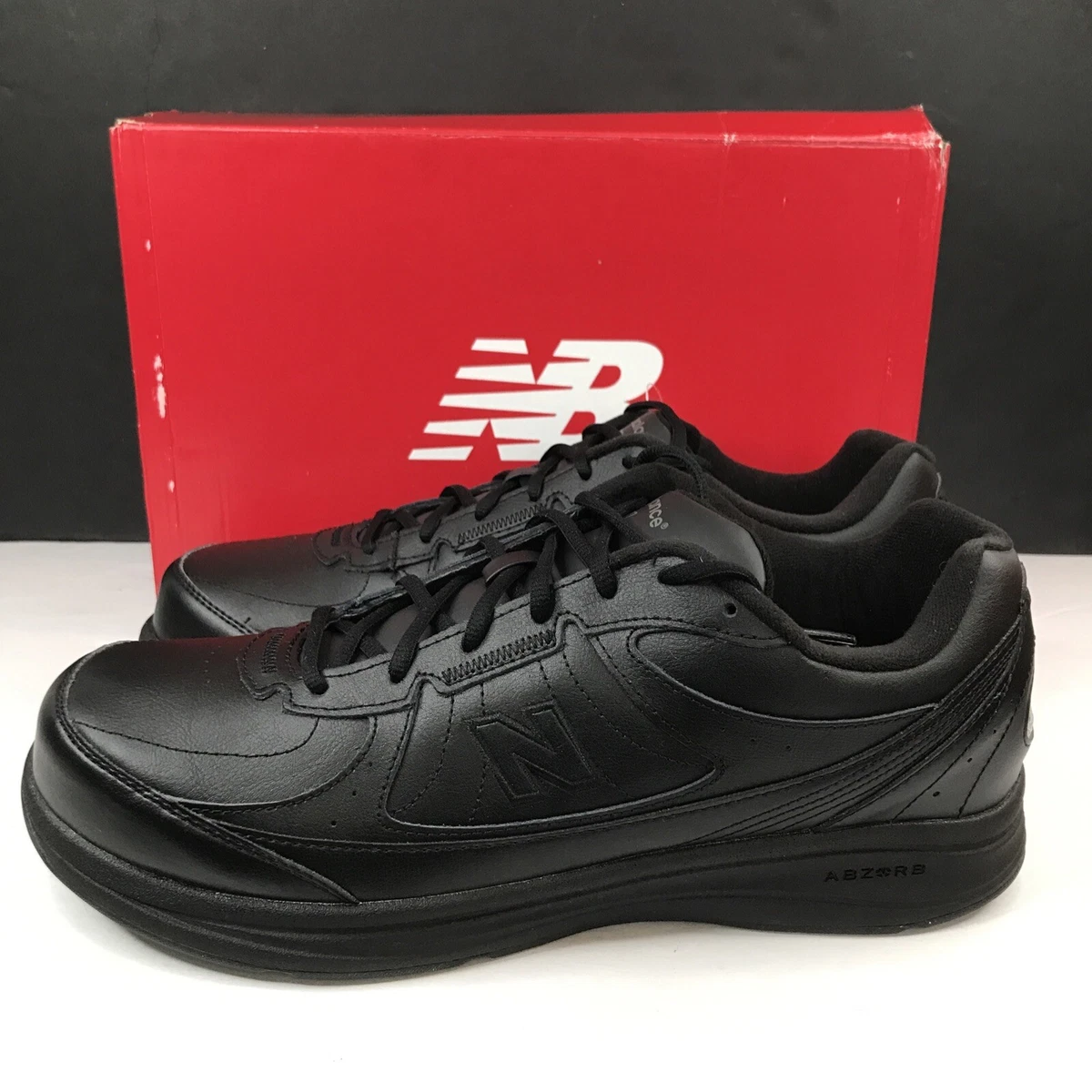 New Balance Mens 577 DSL 2 Walking Black Leather Lace Up Shoes
