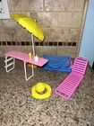 Vintage Barbie Arco pool backyard set 1984 Lounge Pool chair Umbrella #J65