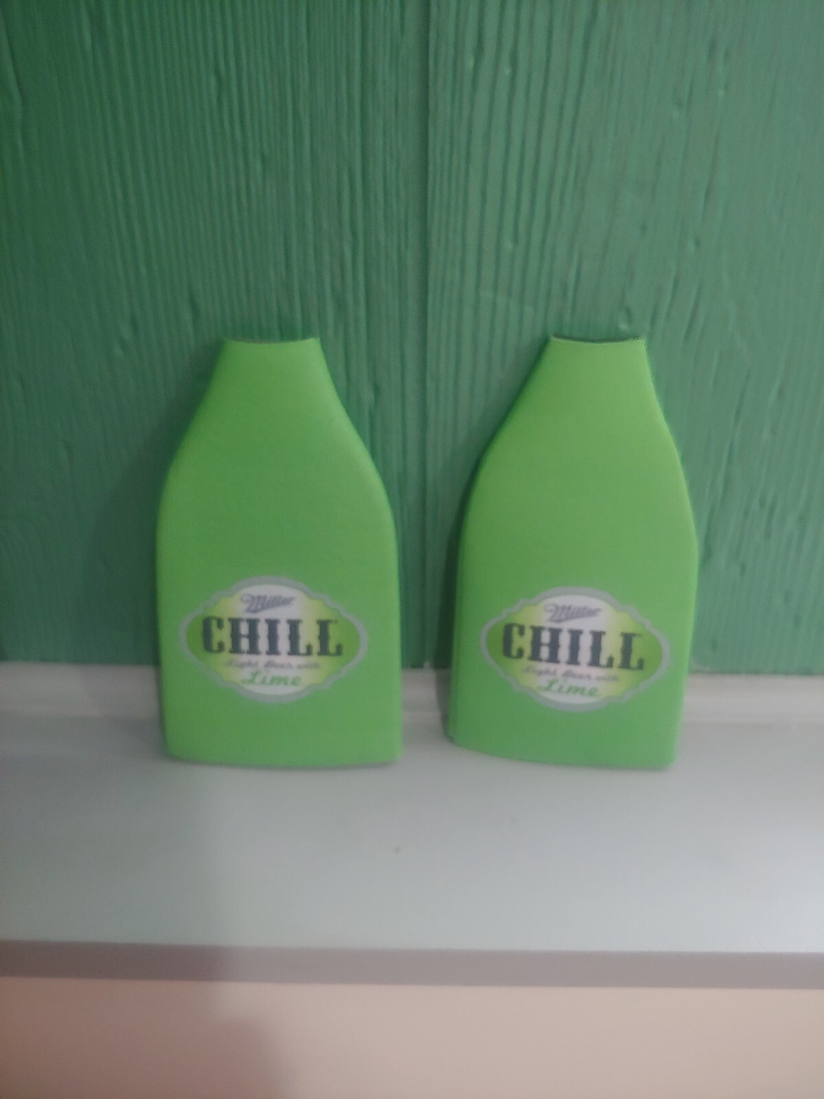 pair of 12oz  Miller Chill Lime Bottle Kolder koozie Beer Cooler