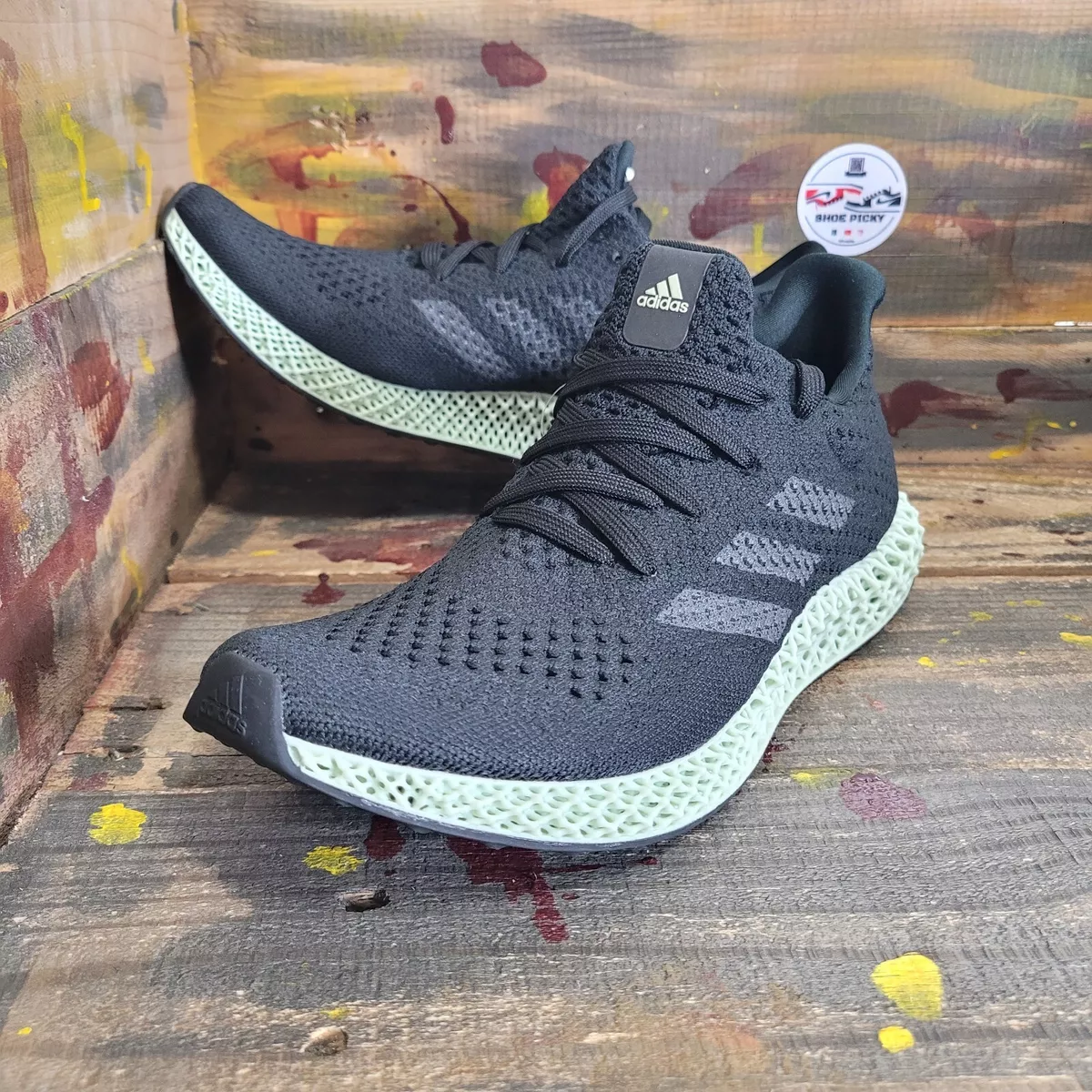 Men&#039;s Adidas Futurecraft 4D Black Linen Green (2021) FZ2560 9 | eBay