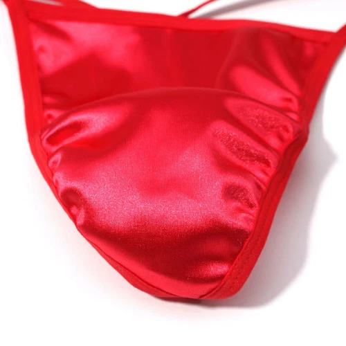 Mutandine uomo sexy perizoma T-back marsupio perizoma intimo raso di seta slip bikini - Foto 9 di 17