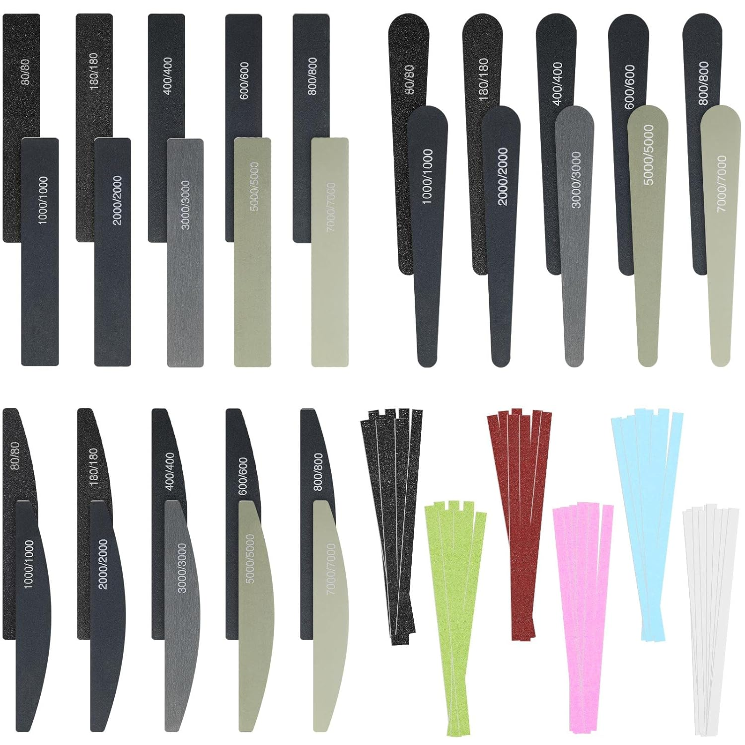 60 Pcs Sanding Sticks for Plastic Models Set Include 30 Pcs Polishing Sticks and