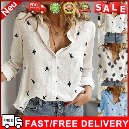 Women Summer Top Casual Daily Outfit Sexy Shirt Top Single Breasted Cotton Linen - Bild 1 von 20
