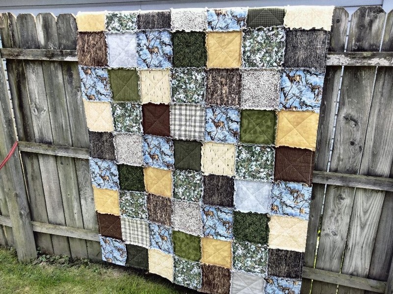 Handmade Deer at Dusk Flannel Rag Quilt! Rustic~Cabin~Hunt~Realtree~Camp~Lodge