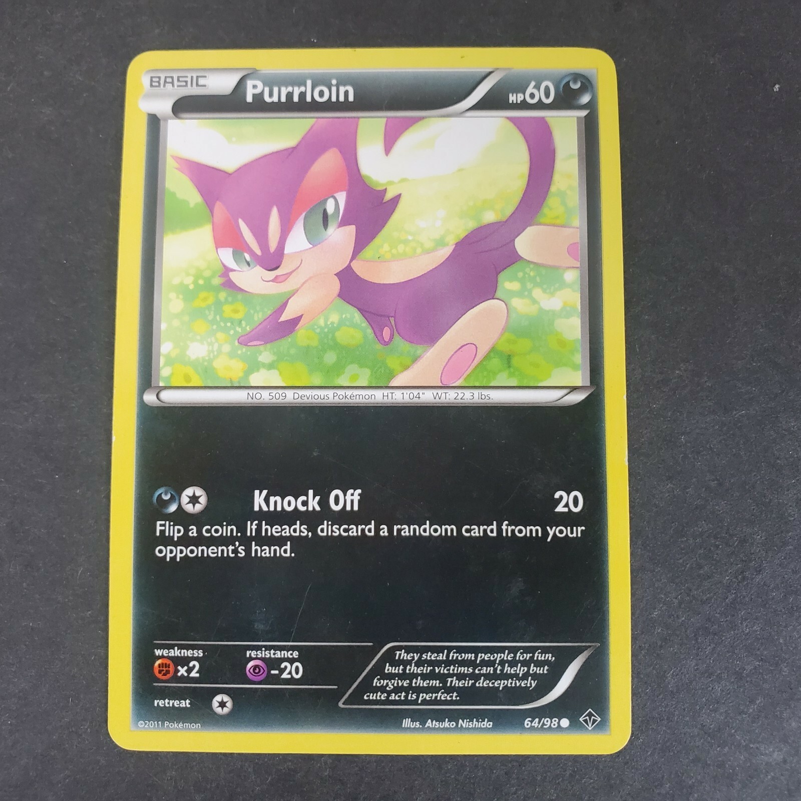 Pokémon TCG Purrloin BW - Emerging Powers 64/98 Reverse Holo Common