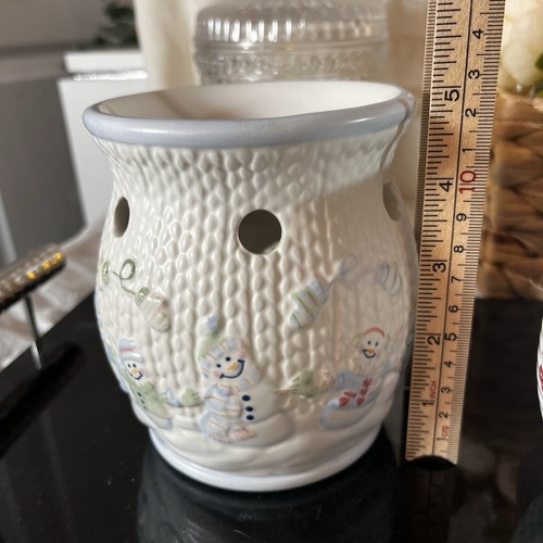 Snowfolks Snowmen White and Blue With Snowmen Waxcessories Warmer Yankee Candle - Picture 15 of 15