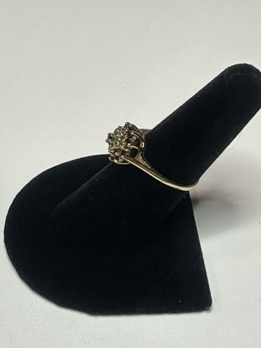 10k Blue Topaz And Diamond Ring Size 6.75 - Picture 7 of 11