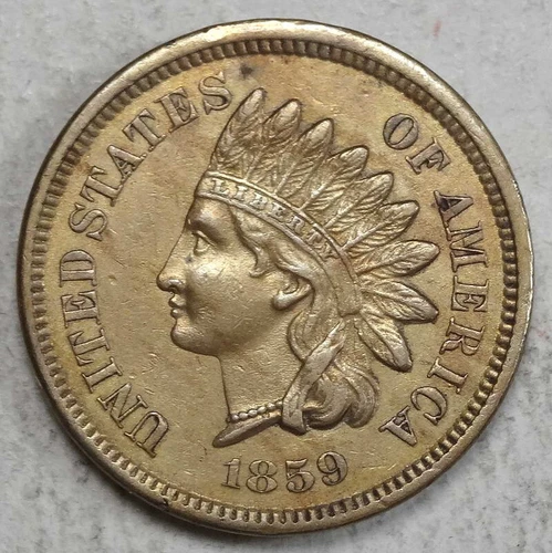 1859 Indian Cent, Almost Uncirculated, First Year of Type         1120-04