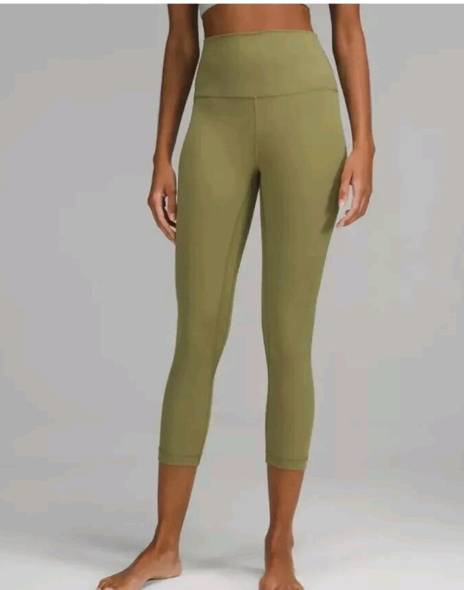 Lululemon Align HR Crop 23” Size 12 Bronze Green Olive BRZG ~ Nulu