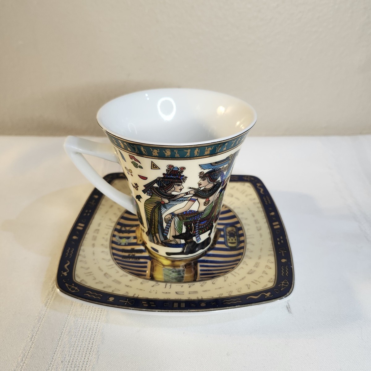 FM Fathi Mahmoud Limoges Egyptian Tea Cup and Saucer / Egypt
