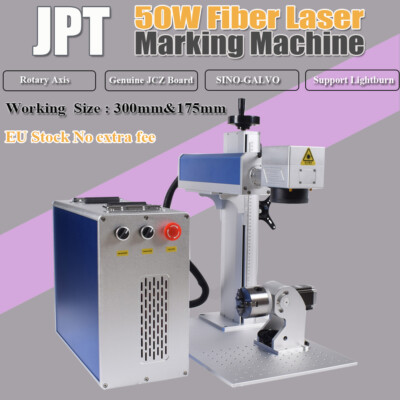 50W JPT LP Fiber Laser Metal Marking Rotation Machine JCZ Board For Lightburn