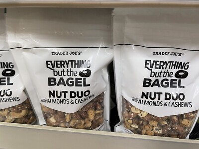 3 Packs Trader Joe's Everything But the Bagel Nut Duo Almonds Cashews 8 OZ Each