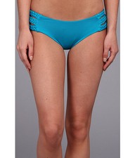 VITAMIN A SWIMWEAR CHLOE TRIPLE BRAIDED SIDE BOTTOMS PANTS BLUE XS NEW  92
