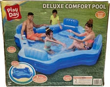 Playday | Deluxe Comfort Inflatable Swimming Pool, 4 Cushioned Backrests