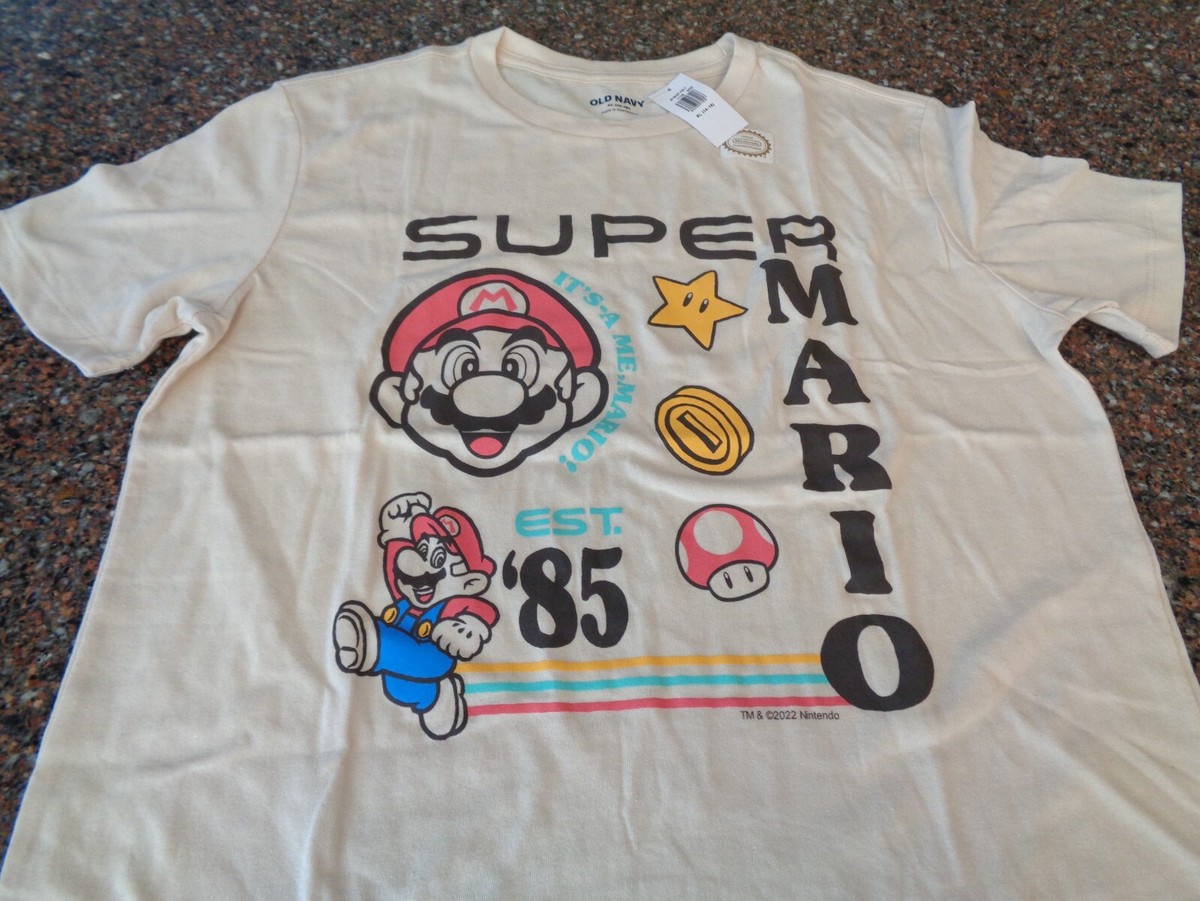 Super Mario Bros '85 SS T-Shirt Youth Extra Large XL Natural Retro